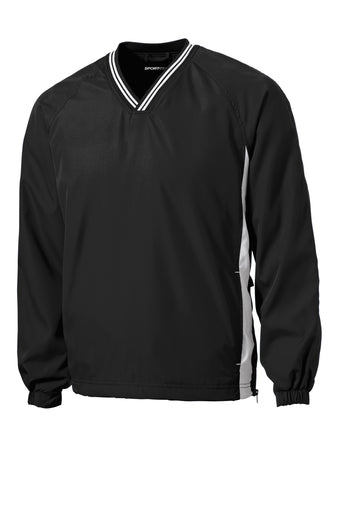 JST62 Sport-Tek® Tipped V-Neck Raglan Wind Shirt