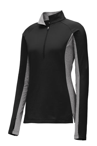 LST854 Sport-Tek® Ladies Sport-Wick® Stretch Contrast 1/2-Zip Pullover
