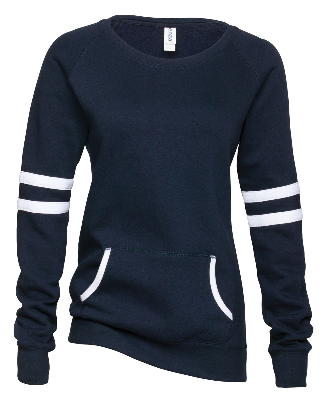 EZ370 Enza® 37079 Ladies Varsity Fleece Crew Neck Pullover